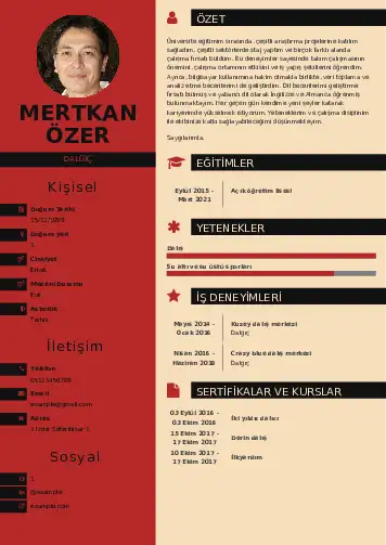 Dalgıç CV Örnekleri cv indir